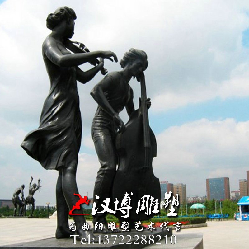 玻璃钢雕塑音乐雕塑小提琴大提琴演奏者人物雕塑城市广场景观雕塑