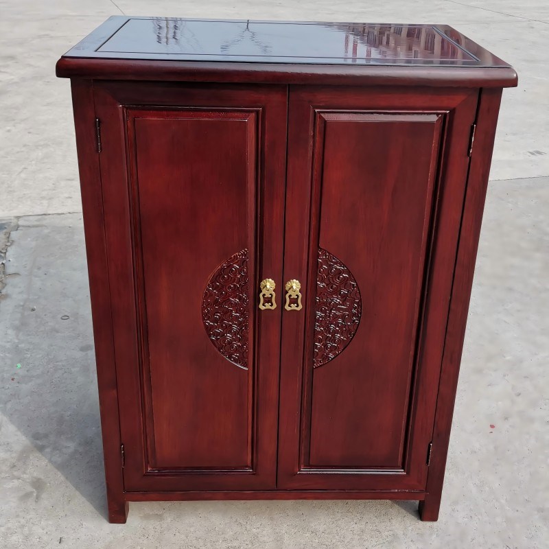 鞋柜多用装饰柜全实木榫卯整装新中式雕花多层家用门厅储物柜厂家