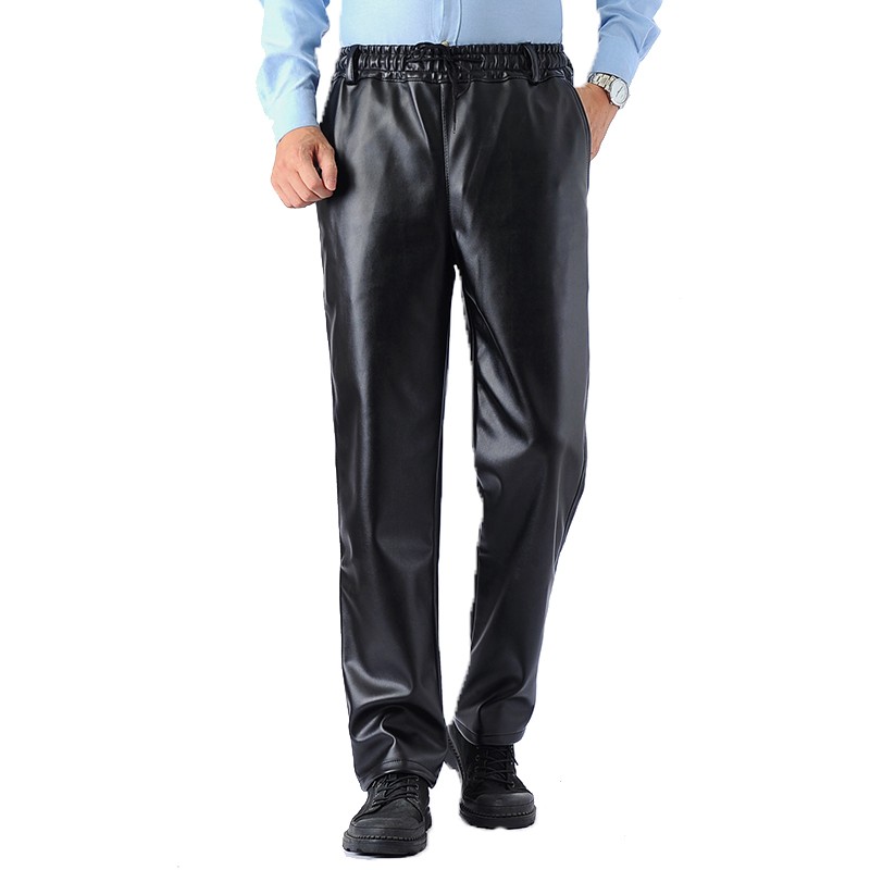 男士皮裤防油防水厨师裤后厨房餐厅服务员保洁员工作裤酒店制服裤