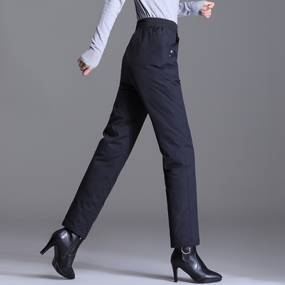 2021新款中年羽绒裤女款冬外穿人小个子妈妈高腰直筒加厚保暖棉裤