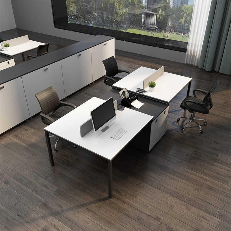 臻远~办公家具桌椅组合电脑桌4人位员工办公室桌子工位职员办公桌