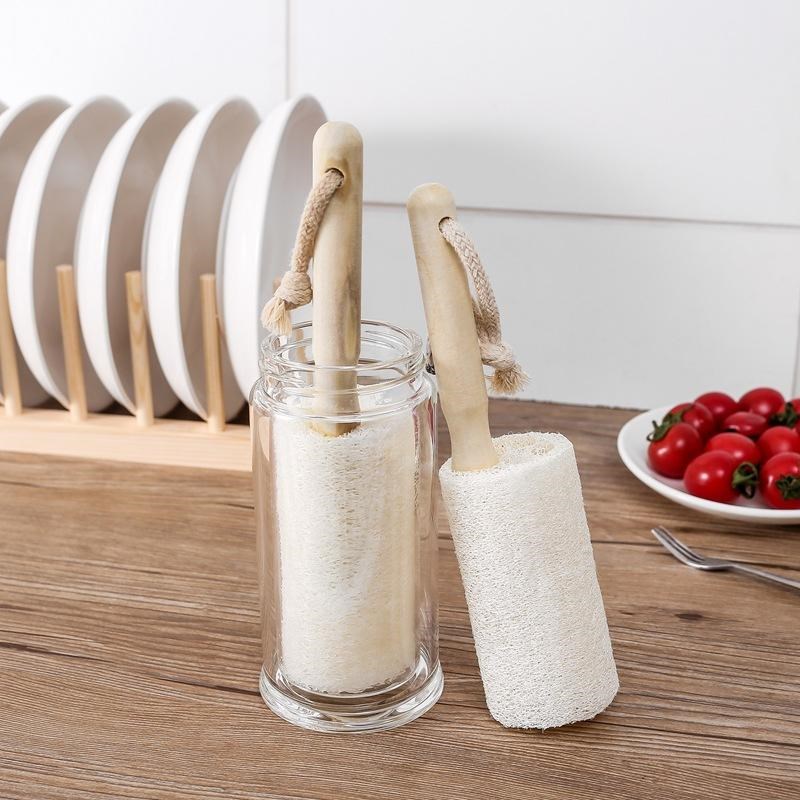 天然丝瓜络奶瓶刷水杯厨房水槽清洁刷带手柄丝瓜瓤洗碗刷锅不伤锅