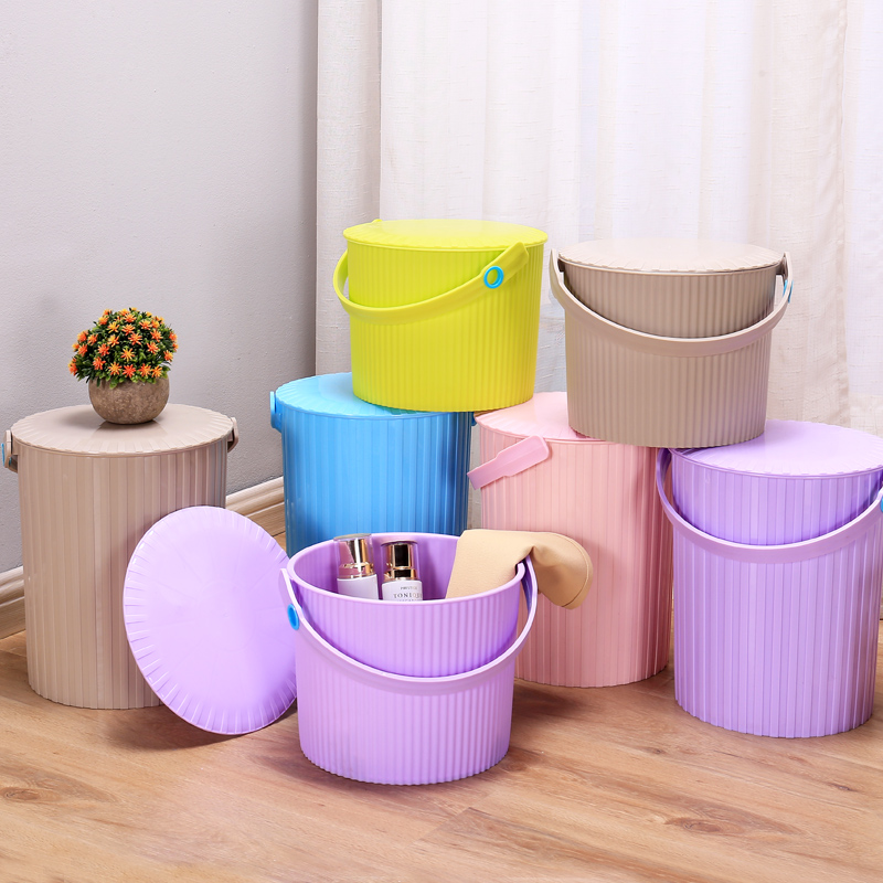 恒的大号加厚塑料水桶凳手提洗澡桶可坐钓鱼多用收纳储物洗车带盖