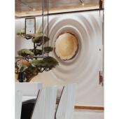 GRG石膏定制造型石膏板水滴灯盘水波纹天花吊顶报告厅剧院背景墙