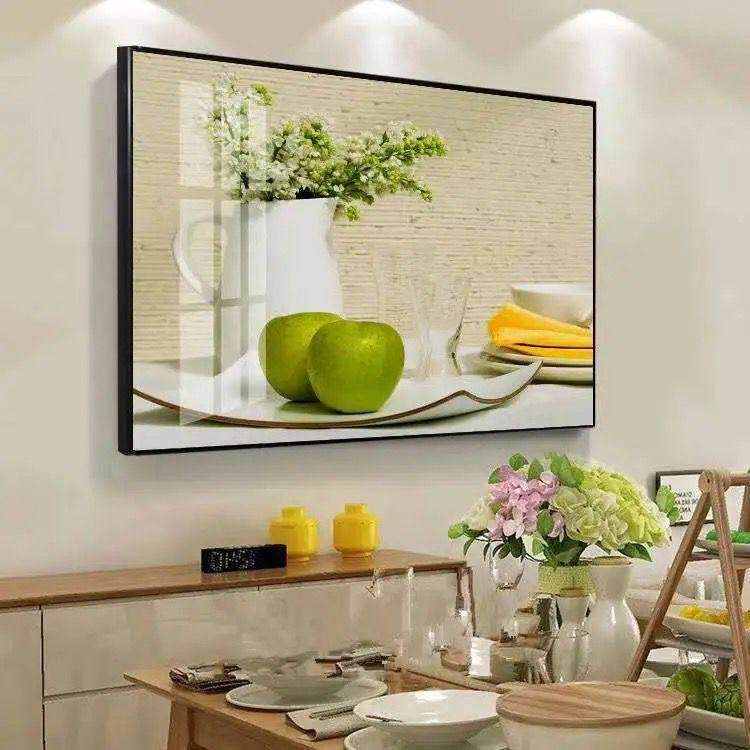 现代简约客厅装饰画餐厅饭厅壁画卧室挂画单幅玄关晶瓷轻奢小清新