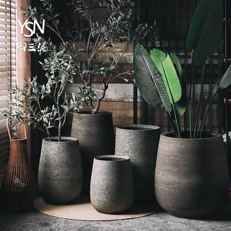 御三泥陶瓷青斑北欧花盆花坛多肉盆种植庭院摆设花园酒店院子复古,家居饰品,花盆,淘宝优惠券,粉丝福利购,淘宝优惠卷
