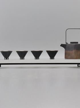 新中式陶瓷茶具套装摆件酒店售楼处样板房间客厅茶几书房软装饰品