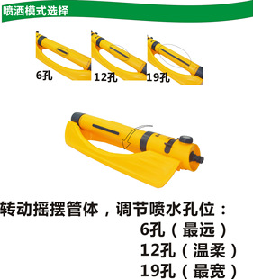 塑料三合一豪华自动摇摆洒水器浇菜灌溉器降温草坪公路 桥梁养护