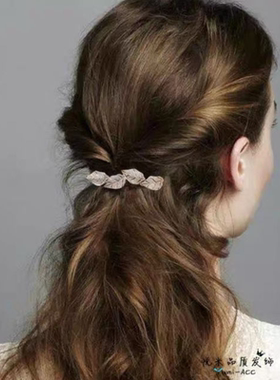 适合发量少的头饰后脑勺顶夹发卡优雅淑女头饰气质半扎发一字夹