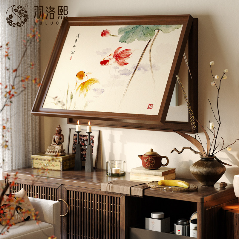 年年有余新中式电表箱装饰画遮挡电闸箱挂画宋代美学多媒体盒壁画