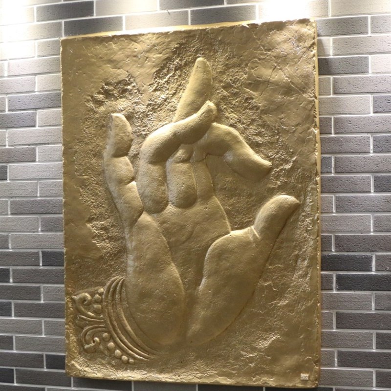 中式浮雕挂件仿古禅意招财佛手玄关墙饰家居装饰品壁饰拈花微笑