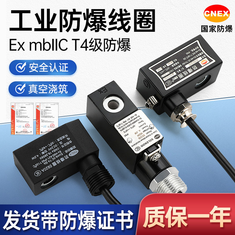 防爆线圈电磁阀内径09 13 16 20MM孔 脉冲阀AC220V DC24V水阀2W