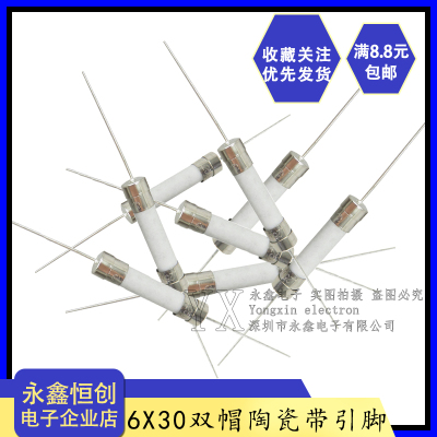 6*30MM陶瓷保险丝/管 F快断10A/12A/15A/20A/25A/30A带引线脚250V