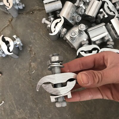 异形铝并沟线夹JBL16-120 跨镜线夹跨径三节全铜绝缘异型形铝线夹