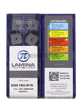 正品LAMINA拉米纳林妮娜 数控铣刀片 SEKN1203AFTN LT30