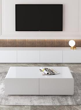 y电视柜茶组合现0代简约F76SST7H白色烤漆1.米m1.2几米地柜小户型