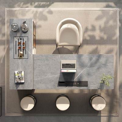 岩板书桌用茶桌椅一多能现代功简约转角家67526860老板办公桌写字