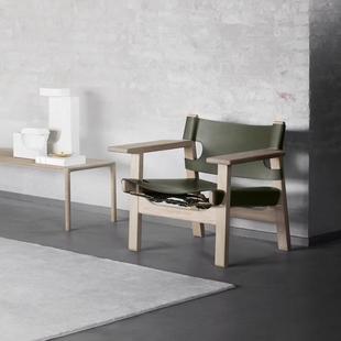 西狩猎木椅客M72厅单人沙发椅阳台休闲椅马鞍皮实藤编椅牙子设计