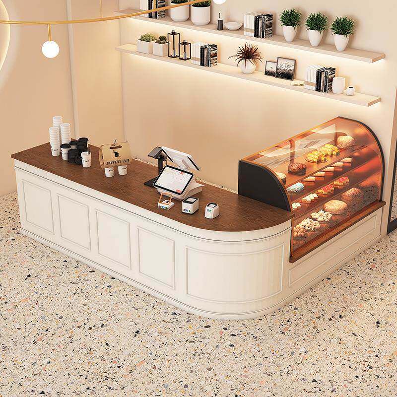 甜店吧奶茶店台烘店柜台蛋BTM培糕面包结账收银咖品啡厅取餐台接
