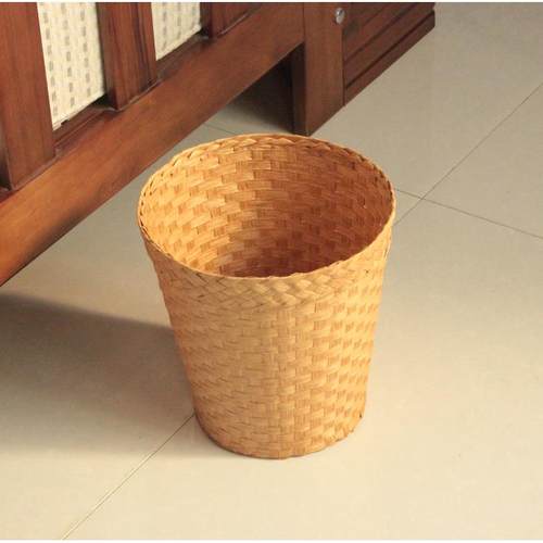 草公编编圾玩具收纳客厅创家用垃桶ltao1023纸篓藤编意无盖手工办