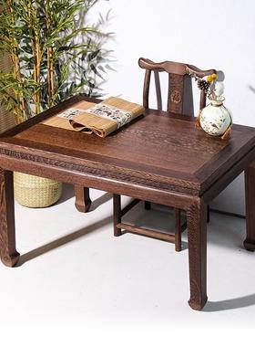 新中式木四方桌黑胡桃桌木家用八54673仙棋牌桌茶桌正方桌形餐组