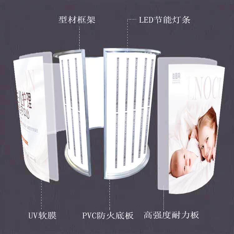 LE大型户外布防水广告灯D箱 工程Jlnnuo-1加厚款外拉灯箱半圆卡墙