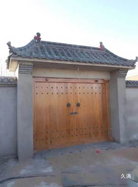 堂老榆木复旧古大门庭院祠木门双开木门单开木风化th%j#fgj门菠萝