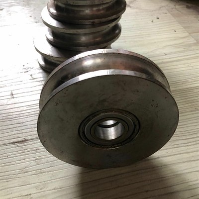 弯管机模具U型钢丝绳滑轮/圆管轨道轮子/铁门圆钢槽轮钢丝滑轮
