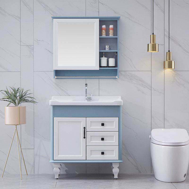 手盆柜厂家直供组合浴室柜卫生间洗脸盆一体洗陶瓷盆落式地挂墙漱