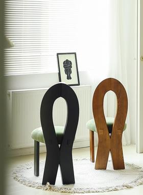 法古实式木餐椅小户型tb-70448家用餐厅靠背吃饭椅子卧室化凳妆梳