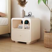 ins简约艺术洞床头柜北风奶床头柜油收穴纳置柜现物代欧设计感白