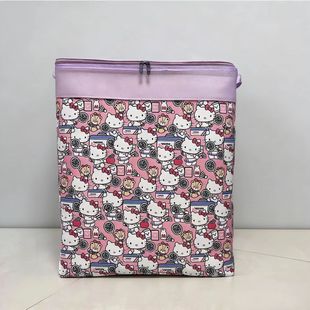 三层加厚帆布带盖拉链收纳箱防潮大容量衣服被子收纳袋可折叠整理