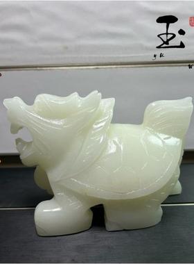 阿富汗白玉石龙头龟摆设品摆件家居摆设公司礼品玄关工艺品