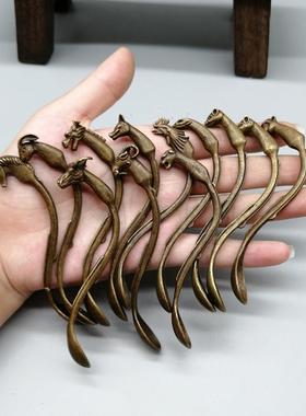 古玩收藏仿古做旧铜十二生肖勺子摆件 铜勺子家居摆设铜勺子餐具