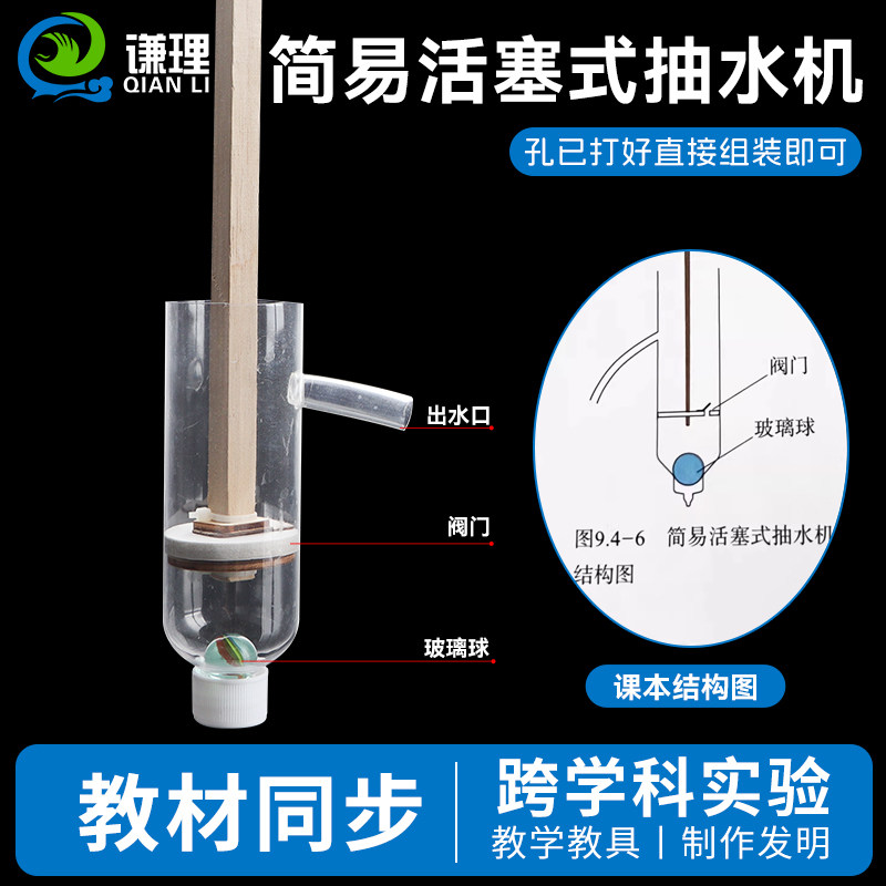 制作简易活塞式抽水机八年级下册物理大气压强跨学科实践diy材料 - 实物图