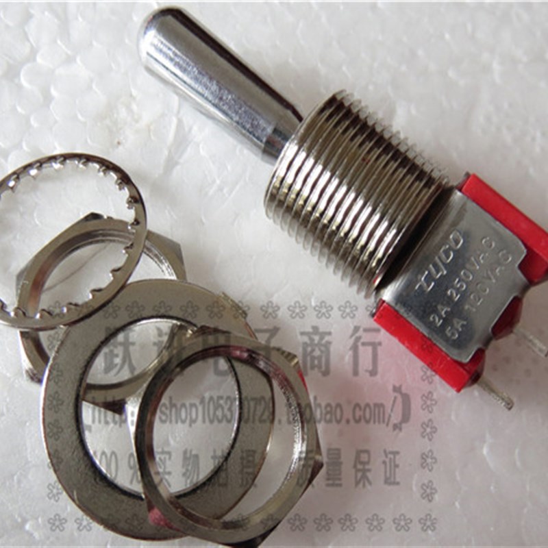 12MM 泰科TYCO大头钮子开关2A250V 5A120V 3脚双边复位摇头开关