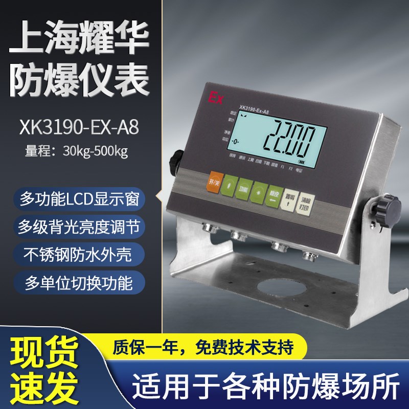上海耀华XK3190-EX-A8不锈钢本安型防爆仪表防爆电子秤仪表显示器