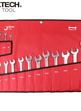 捷科双头开口扳手套装16支装镜抛双开呆扳手组套维修工具OWSF-S16
