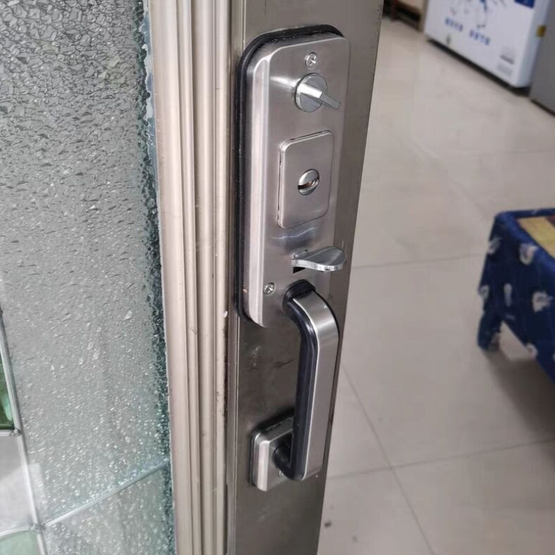 罗普斯金老式按压门锁不锈钢铝合金大门对开防盗门锁豪华大把拉手