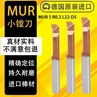 德国加工中心钨钢小孔径精粗镗刀刀杆MUR 5 R0.2 L22-D5
