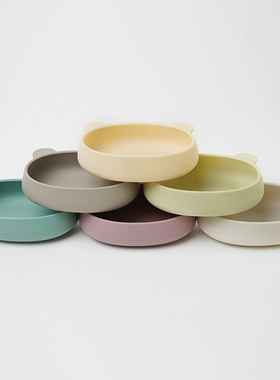 韩国modui小熊碗辅食碗宝宝餐盘儿童硅胶婴幼儿辅食餐盘吃饭餐具