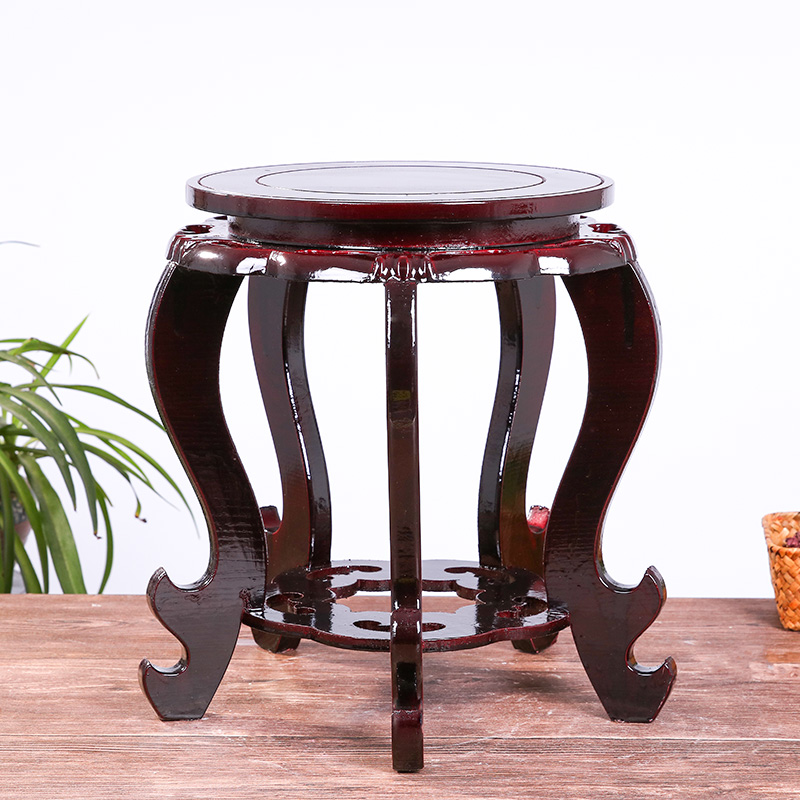 陶瓷鱼缸木质花盆底座鱼缸米缸花盆木底座木架子花架子托盘鱼缸