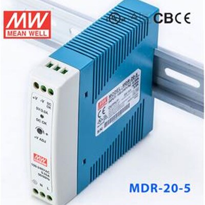 MDR-20-5 20W 5V2.5A 单输出低空载损耗DIN导轨型明纬电源