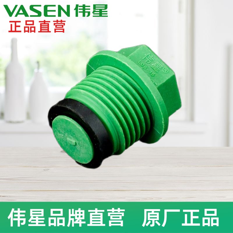 伟星管业ppr水管配件丝堵热熔管塞20冷热4分管堵外丝皮圈皮垫堵头