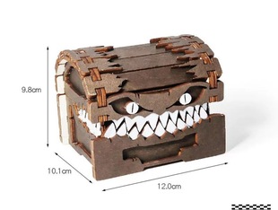 会咬人的宝箱木制骰子收纳盒子摆件龙与地下城骰子博德之门周边