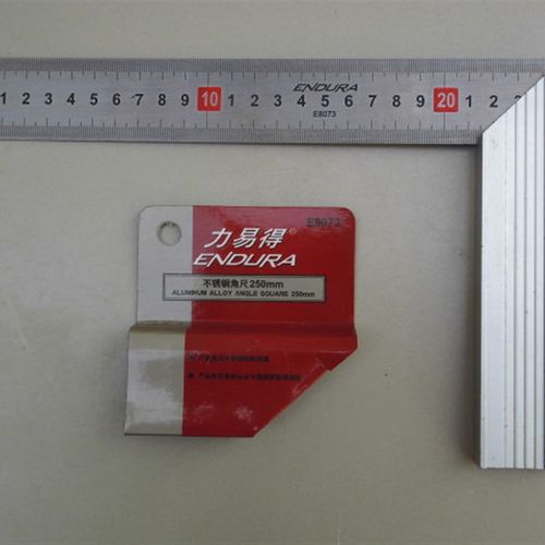 正品ENDURA力易得不锈钢角尺铝座直角尺木工拐尺角度测量尺E8073