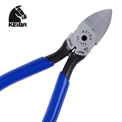 日本进口KEIBA马牌PL-725锋芒薄刃水口钳塑料模型偏口钳斜嘴剪子