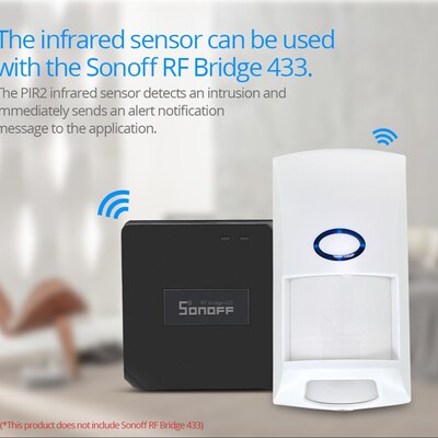 Sonoff PIR2人体红外 RF 433传感器 APP遥控器智能家居安防远程