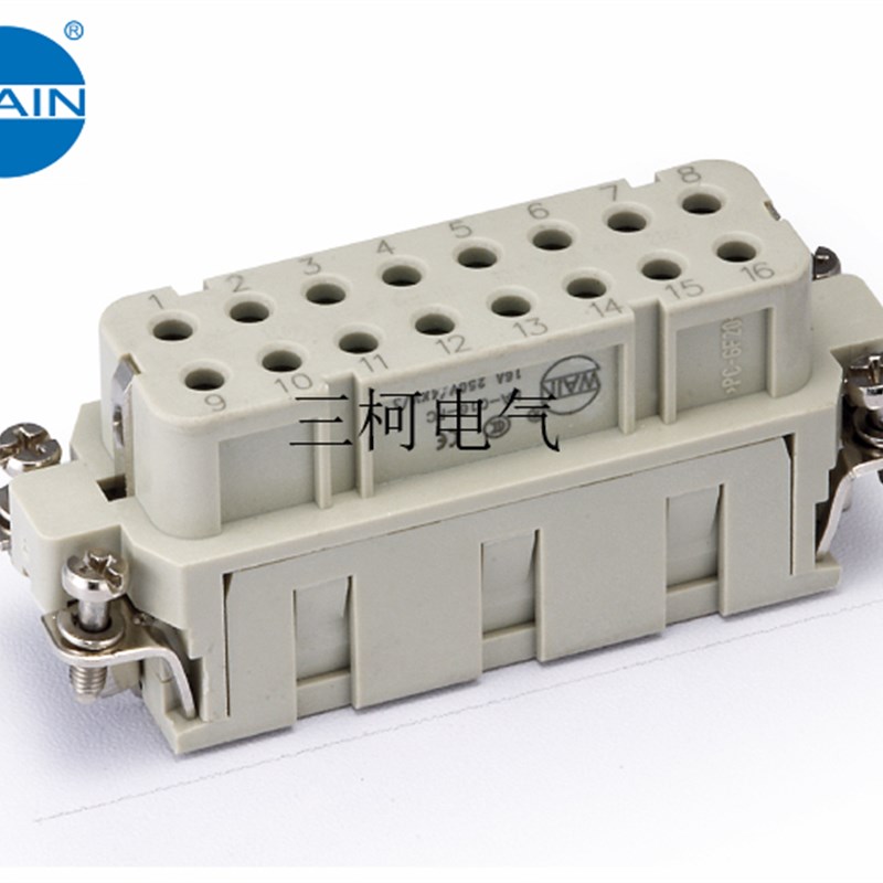 WAIN唯恩 HA-016-FC 小16针母芯 HARTING浩亭航空插头WEVEL连接器
