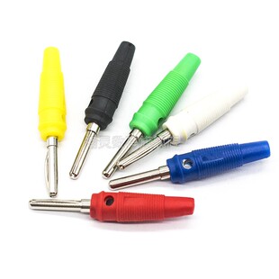 铜免焊大电流4mm香蕉插头高弹力侧面可叠加连接器螺丝固定